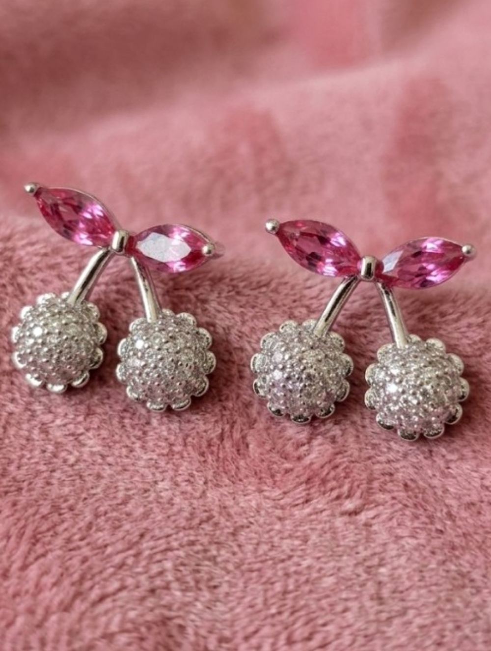 Pink Cherry Drop Earrings
